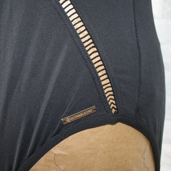 MICHAEL MICHAEL KORS Swimsuit One Piece Cut Out Sexy Resort Black Plus Size 14 - Picture 3 of 12